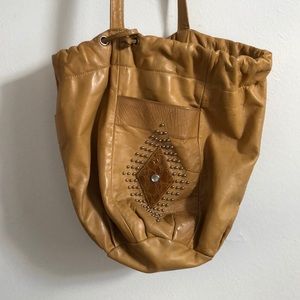 Vintage Camel Western Leather Bag